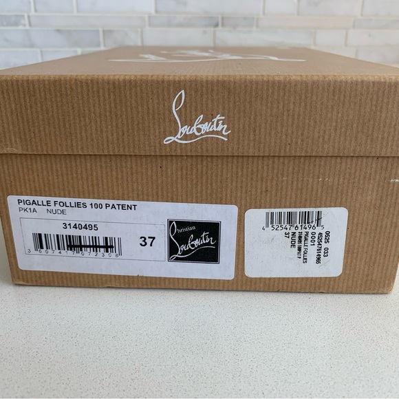 Christian Louboutin Pigalle Follies 100 Patent Nude size 37 / 7 - Picture 2 of 11
